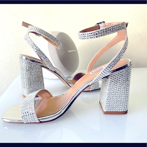 STEVE MADDEN “Gracie” Rhinestone Chunky Heels - Picture 2 of 12